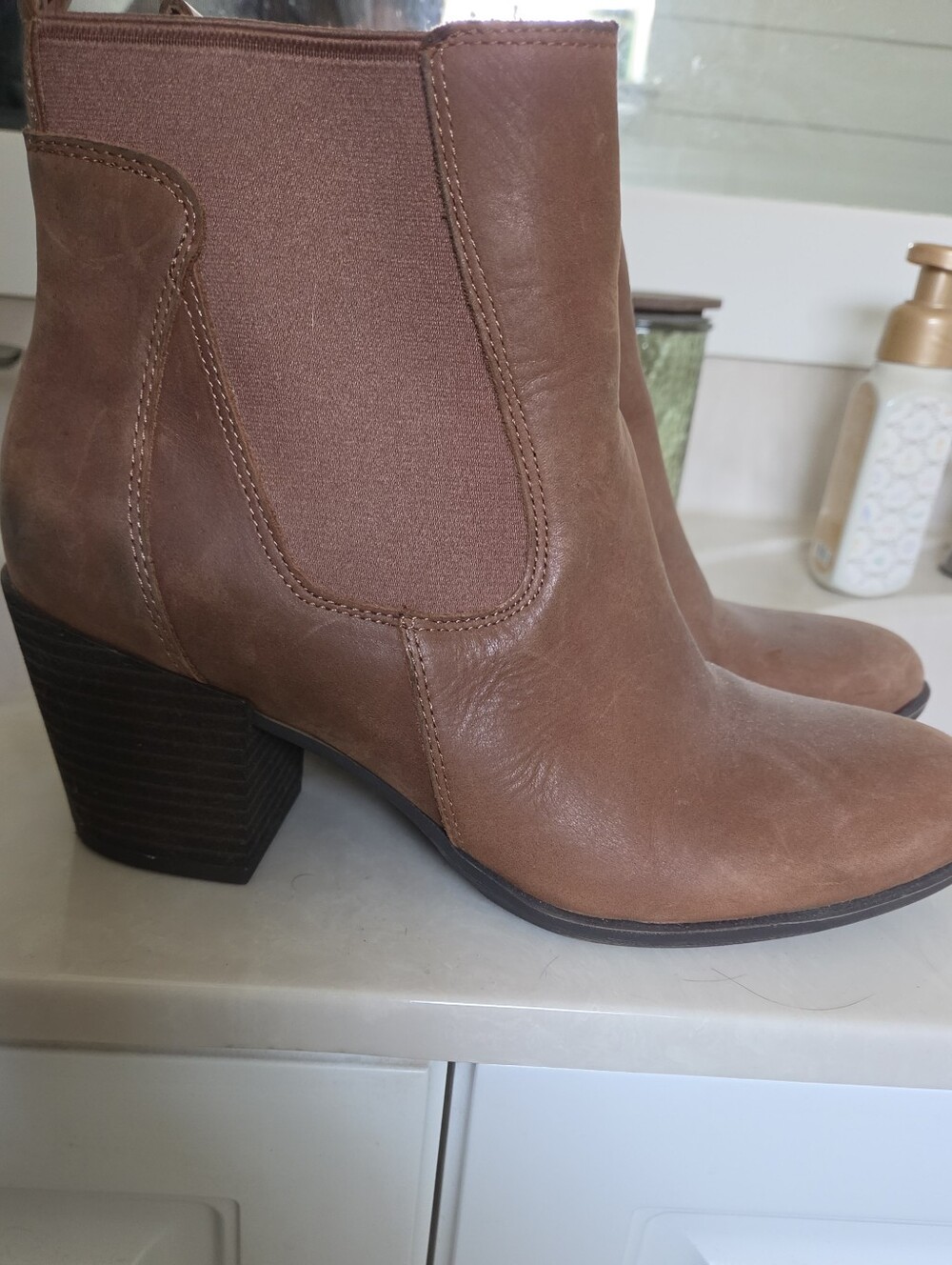 Lucky Brand Classic Chelsea Block Heel Ankle Boots - Brown